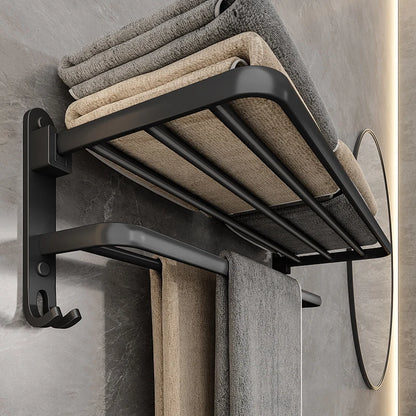 50cm Black - Aluminium Towel Rack