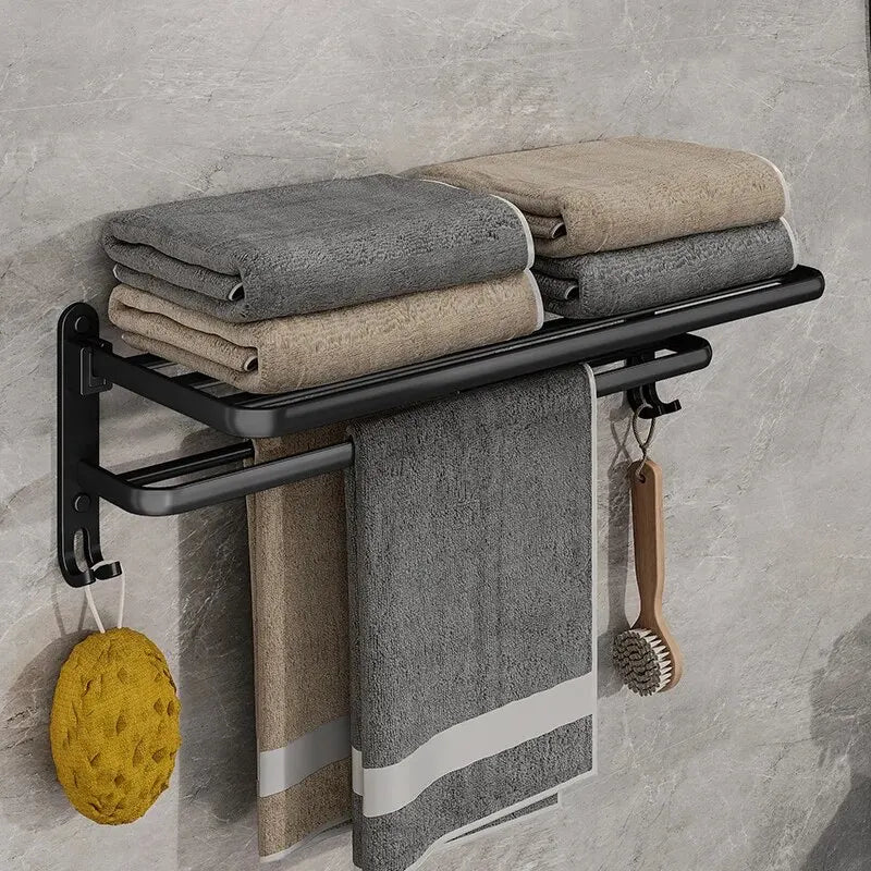 50cm Black - Aluminium Towel Rack